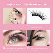 Magiska charmiga lösögonfransar, 5 par, trendig böjd älvögonsmink, förhöj din look, perfekt för vardagsbruk och speciella tillfällen - Svart - Visa 8