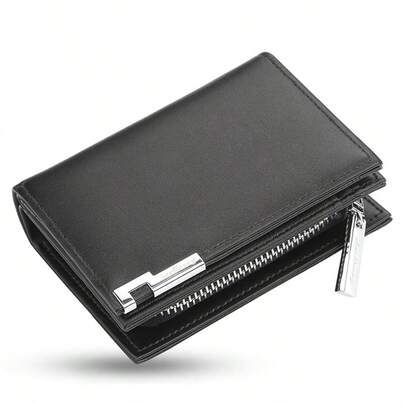  1pc Baellerry Men's Short Wallet, Refined Multi-Layer Interior For Easy Storage Of Cards, Cash And Documents, Durable PU Leather Material, Business Minimalist Large Capacity Portable Purse For Men Money Wallet Mini Wallet Purse Wallet Men Wallet Leather Small Wallet Teacher Accessories Vintage Wallet