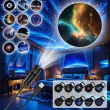 USB LED 星空投影灯 10/6/3 件装，360° 旋转星空图案，USB 供电桌面夜灯，情人节、生日礼物、电脑房装饰的理想之选 - 黑色 - 查看 3