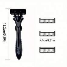 6-Layer Manual Shaving Razor With Trimmer, Replaceable Blades & Razor Holder, Men & Women Facial & Body Hair Removal Tool, Daily Grooming Essential, Ideal Personal Care Gift, Face Razor, Wax Hair Removal, Shaver For Women, Depilador Facial - Multicolor - View 5