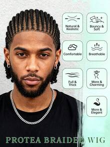 HD Full Lace Braided Headband Wig, Short Lace Braided Curly Ends, Fashionable Halloween Gift | Stylish Wear - Black - View 10