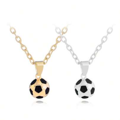 SHARLOVY 1pc World Cup Football Sports Series Accessories, European And American Style Men's Personalized Football Necklace, Creative Football Pendant, New Year Gift, Valentine's Day Gift, Easter Gift