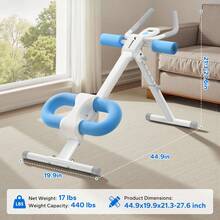MERACH Ab Machine, Ab Workout Equipment, Adjustable Ab Trainer Machine For Abs Workout At Home Gym, Foldable, Knee Protection, Abdominal Trainer For Stomach Workout - White and Blue - View 7