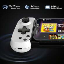 White Black Gamepad D6 Wireless Bluetooth Mobile Gaming Controller With Hall Effect Sticks, Stretchable Ergonomic Handle, 6-Axis Motion Sensing, Low-Latency Precision Control, Adjustable Gamepad For Android, IOS & Tablet Gaming Spring Gift Birthday - Black and White - View 3