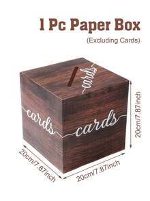 1 Peça Caixa de Cartões de Casamento Rústica, Caixa de Cartões de Casamento com Folha de Ouro "Cards", Decoração de Casamento, Decoração de Chá de Panela, Decoração de Aniversário, Decoração de Casa, Decoração de Quarto, Porta-Cartões Elegante para Recepção de Casamento e Festa de Aniversário, Decoração de Mesa para Cerimônia de Formatura, Perfeito para Presentes de Casamento, Cartões de Aniversário e Desejos de Formatura - multicolorido - Visão 9
