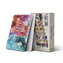 Tarjetas brillantes del elenco principal del Arco del Tren Mugen de D/Emon S/Layer - Tanjiro/Nezuko/Zenitsu/Inosuke Deluxe Coleccionable, compatible con álbum de almacenamiento, imprescindible para fans - Multicolor - Ver 3