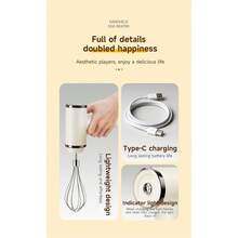 800mAh USB Rechargeable Cordless Electric Hand Mixer Set, Suitable For Baking And Cooking - Multicolor - View 8