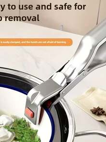 1PC Stainless Steel Anti-Scalding Clip, Kitchen Bowl Clip, Steamer Clip, Heat-Resistant Kitchen Tool. Functional Anti-Scalding Clip With Silicone Anti-Slip Material. Suitable For Air Fryers, Steamers, And Ovens. Ergonomic Handle - Lightweight And Easy To Use. - Multicolor - View 4