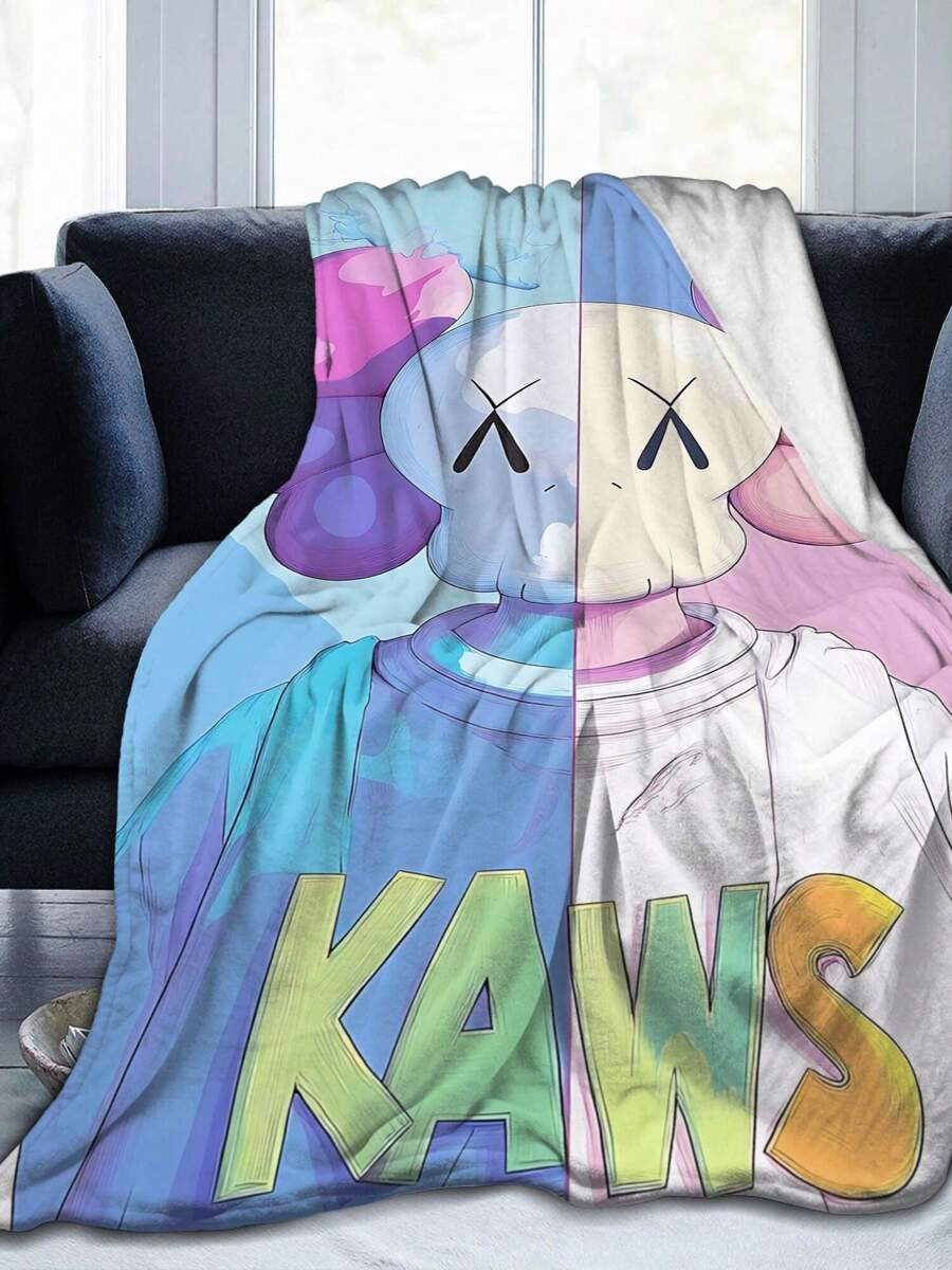 Kawss Kawaii Kaw Blanket Luxury Anime Flannel Blanket - Ultra Soft Cartoon Print, The Perfect Gift For Any Occasion, Christmas, Birthday, For Home, Camping & Travel Use - Black - View 1
