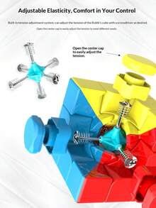 1pc 55mm 3x3x3 Magnetic Magic Cube, Puzzle Toy For Adults, Teens, Intelligence Development, Competition, Holiday Gift - Multicolor - View 10