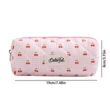 Hộp đựng bút chì in hình hoạt hình kẻ caro và quả anh đào, thiết kế khóa kéo, dung tích lớn, túi đựng bút, đồ dùng văn phòng phẩm cho học sinh, túi đựng đồ dùng học tập. - Nhiều màu - Xem 5