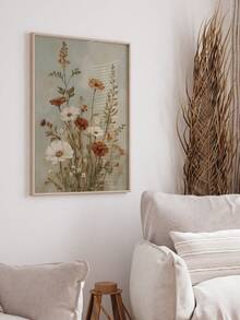 3 Pieces Wildflower Wall Art Posters Flowers Hanging Paintings Botanical Wall Arts Vintage Wall Artwork Wall Prints Aesthetic Wall Picture Nordic Poster Set Living Room Wall Decor Mother's Day Gift No Frame - Beige - View 7