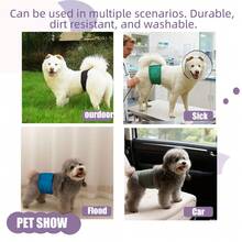 2pcs Reusable Washable Gray Dog Diapers, Suitable For Pet Post-Surgery Recovery, Pet Physiological Period - Multicolor - View 4