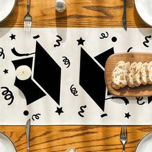 1 件乡村粗麻布桌旗，毕业主题，适合派对、房间装饰 - 彩色 - 查看 10