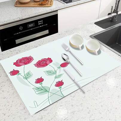 1pc Silica Gel Countertop Mat, Washing Machine & Dryer Top Protective Pad, Silica Gel, Washing Machine Dust Cover, Kitchen Accessories, Anti-Slip, Suitable For Laundry Room, Bathroom, Home Decor And Room Decoration