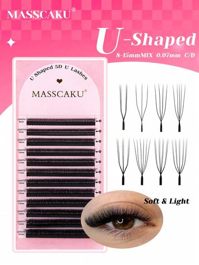 12Rows U-Shaped YY 3D 4D 5D 6D 8D 10D Eyelash Extension New Style U Shape W Bloom Lashes 8-15mmMIX Premade Fans Lightweight Fluffy Mink Faux Eyelash