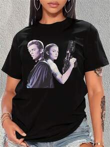 Annakin And Padme Classic Portrait-Shirt - Black - View 1