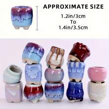 迷你拇指花盆，超可爱小型多肉植物种植盆，陶瓷迷你花盆，适合家庭园艺 - 大拇指花盆 - 查看 3