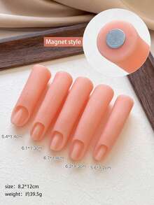 硅胶美甲练习手指+磁性底座，美甲新手训练假指甲模型支架工具套装 - 彩色 - 查看 3