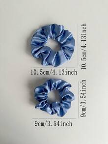 16件/套 女士纯色发圈，高弹力发绳，柔软缎面发饰，百搭休闲马尾辫发圈，家居卧室装饰 - 彩色 - 查看 4