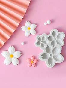 1Pc 3D Cherry Blossom Silicone Mold For DIY Soap, Candle & Jewelry Making - DIY Cherry Blossom Silicone Mold - View 5