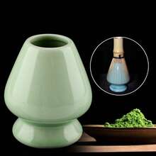 Soporte de cerámica para batidor de matcha de 1 pieza para chasen de bambú para accesorios de juego de té - Verde - Ver 1