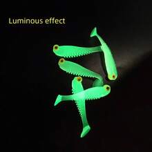 Mồi mềm 5cm/1.97in, Mồi câu cá phát sáng trong bóng tối, Mồi cá đuôi chữ T sống động như thật, Mồi sinh học, Mồi mềm thân mềm, Dụng cụ câu cá, Người đam mê câu cá, Quà tặng Phục sinh, Mùa xuân, Mùa hè, Quà sinh nhật - Nhiều màu - Xem 2