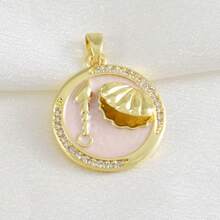 1个铜质心形贝壳圆环吊坠，可DIY手链、项链、脚链饰品，适合作为送给女性/情人节/母亲节/朋友和同事的礼物 - 彩色 - 查看 9