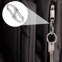 DHINZIC 8Pcs Zipper Clip Anti Theft Deterrent, Dual Opening Safety Zipper Pull Replacement, S Carabiner Clips For Backpacks Traveling Camping Suitcases-WS - 20pcs- Black & Silver - View 6