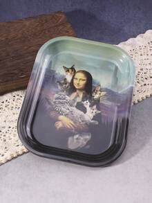 1个造型奇特的卷烟托盘，绝佳的吸烟配件，理想的节日礼物 - 貓咪與美女 - 查看 3