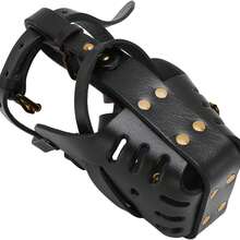 Bozal de perro de cuero duradero - Bozal de transpirable anti-mordeduras, adecuado para perros medianos y grandes - Negro - Ver 6