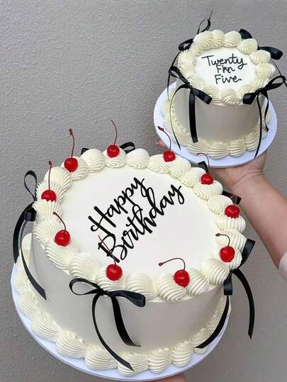 10/20件装丝带蝴蝶结蛋糕装饰，丝绸蛋糕裙，毕业蛋糕装饰，生日派对餐桌装饰，芭蕾舞主题生日蛋糕装饰，黑色蝴蝶结丝带蛋糕装饰，适用于生日派对、迎婴派对、婚礼派对