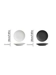 Japanese Style Plastic Plate, Retro Frosted Dinner Plate, Salad Plate, Dessert Plate, Suitable For Home, Dorm, Kitchen, Dining Room, Tableware Accessories, Kitchen Supplies - Multicolor - View 2