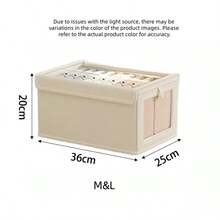 Large Storage Basket, Fabric Wardrobe Storage Box With Transparent Window, Foldable With Lid, Suitable For Home Storage, Household Essentials Organization, Foldable Storage Box, Clothes Storage Container - Beige With Lid - View 15