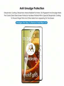 3pcs Curved Tempered Glass Screen Protector Film Compatible With Moto Edge 60 60 Pro 60 Fusion 50 50 Pro 50 Fusion 50 Neo 50 Ultra 40 Pro 40 Neo 9H+ Hardness, Full Coverage, Anti-Fingerprint, Bubble-Free, Case-Friendly - Clear - View 5