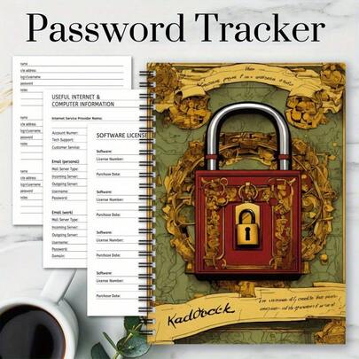 دفتر ملاحظات حلزوني مضحك للرموز السرية - دفتر تسجيل تسجيل الدخول إلى الويب والكمبيوتر، هدية للنساء/الأصدقاء/الأخوات، تخزين اسم المستخدم وكلمة المرور للمواقع الإلكترونية، دفتر منزلي أو مكتبي، طقم ألبوم الصور