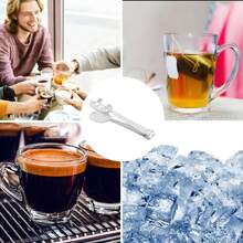 Prensa para bolsitas de té plateada, pinza ovalada de acero inoxidable para bolsitas de té, pinza y soporte para colador de té, adecuada para sujetar cubitos de hielo, azúcar, coladores y filtros de té, accesorios para té. - Plateado - Ver 6