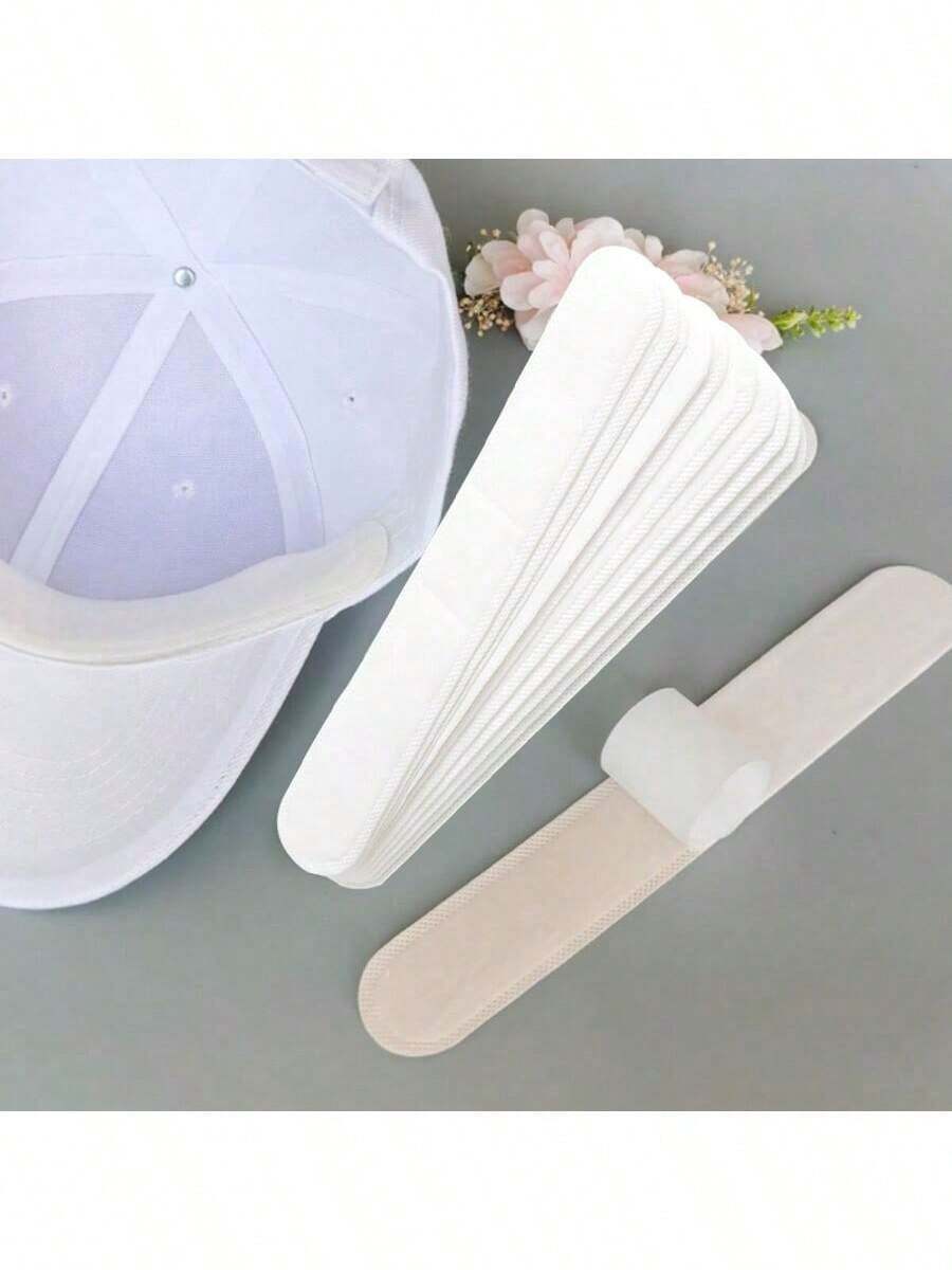 10/30pcs Disposable Sweatband Liners, Sweat Absorbing Hat Pads, Baseball Cap Stickers, Disposable Cap Brim Stickers - Hat Patch - View 1