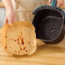500pcs Square Air Fryer Liners, No Hassle Cleaning, Slouchy Chef's Companion: Heavy Duty Air Fryer Parchment Paper Mats, Say Goodbye To Sticky Mess! Disposable Square Air Fryer Liners, Non-Stick And Leak-Proof, Premium Disposable Air Fryer Inserts - Material, Heat Resistant, Space-Saving Square Air Fryer Baking Paper Mats, Suitable For Daily Cooking - Multicolor - View 7