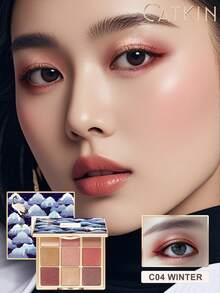 CATKIN Eyeshadow Palettes Sparkly Eyeshadow Matte And Glitter Makeup Matte Shimmer Highly Pigmented Makeup Palettes Eye Shadow 9 Colors Neutral Cosmetic Eye Shadows C04 Winter - C04 Winter - 查看 4