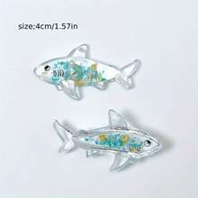 20 chiếc mặt dây chuyền hình cá mập bằng acrylic phát sáng trong bóng tối, nhiều màu sắc, mô hình động vật biển thu nhỏ, làm thủ công, thích hợp để trang trí bể cá và sân vườn, tự làm đồ trang sức, vòng cổ, bông tai, móc khóa, trang trí nhà cửa và tiệc tùng. - Nhiều màu - Xem 3