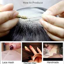 Realistic Human Hair Goatee Fake Beard For Halloween Party - Dark Black - View 3