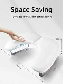 专业美甲手托带手机支架，可拆卸U型蝴蝶手垫，适用于美甲沙龙和家庭使用 - 白色 - 查看 9