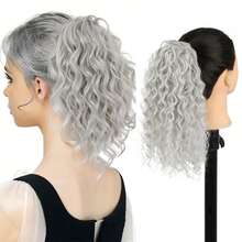Ponytail Extension 14 Inch Synthetic Deep Wave Drawstring Ponytail For Women Short Wavy Curly Fluffy Ponytail For Daily Use - Multicolor - View 14
