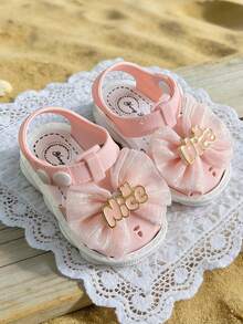 1双可爱时尚的女童凉鞋，多功能沙滩鞋，带搭扣 - 粉色 - 查看 8