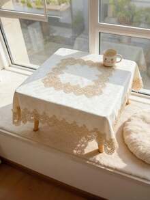 HXARTMIS 1 chiếc khăn trải bàn tròn/chữ nhật/vuông sang trọng, thêu jacquard màu be và trắng, phù hợp cho nhà bếp, sân vườn, nhà hàng, quán cà phê, khách sạn. Tuyệt vời cho đám cưới, tiệc ngoài trời, sinh nhật, trang trí ngày lễ. Có nhiều kích cỡ để lựa chọn. - Màu be - Xem 5