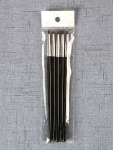 5pcs Nail Art Pen Set With Silicone Brush Heads, Suitable For Acrylic Flower Nail Carving, Embossing, Shaping, Hollow Sculpture, Dotting And Other Nail Art Tools - Black - View 3