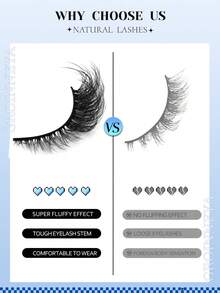 Lasvirey 10对装蓬松猫眼假睫毛，自然妆效，柔软睫毛，交叉浓密型假睫毛，奢华3D全贴式假睫毛，纤细轻盈仿貂毛假睫毛，可重复使用，适合波西米亚风妆容 - 查看 5