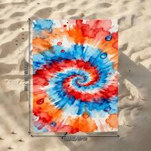 1 pezzo Telo da spiaggia con motivo a righe e Tintura a nodi colorato, telo da spiaggia extra large in microfibra super morbida, asciugamano da bagno altamente assorbente, adatto per viaggi, piscina, immersioni, surf, yoga, campeggio, disponibile in varie misure, accessorio da spiaggia - C - Visualizzare 12