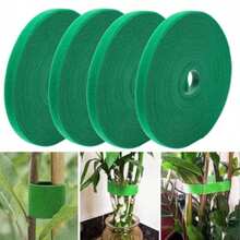 Green 12mm*1m/Roll, Hook And Loop Cable Strap Green Plant Strap Flower Arrangement Bundled Fixed Support Buckle Strap - 4PCS Green - View 2